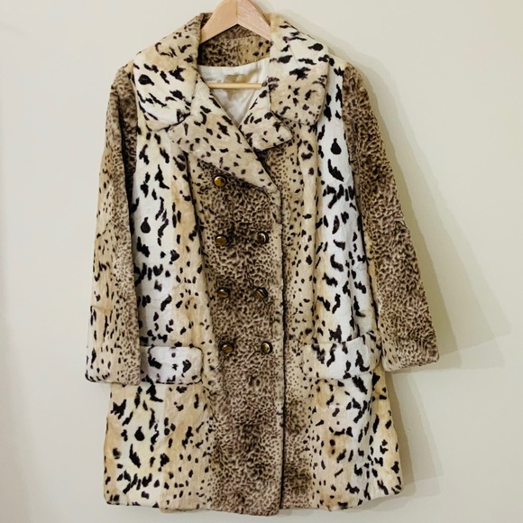 VINTAGE Jaguar/Leopard/Cheetah Print Faux Fur Coat